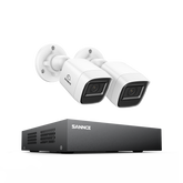 8 Channel 1080P Wired Security Camera System - Hybrid DVR, 2pcs 2MP Bullet Cameras, Outdoor & Indoor, Smart Motion Detection, Remote Access